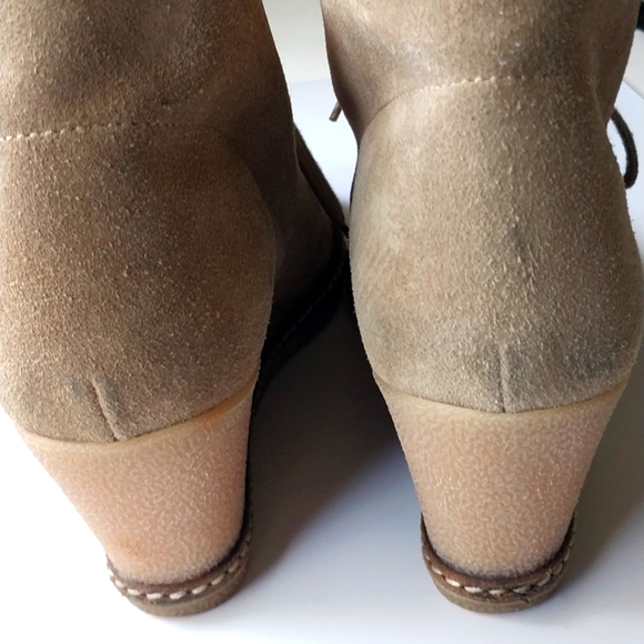 J Crew Tan Suede Wedge Ankle Bootie The MacAlister Size 8 - Picture 7 of 9